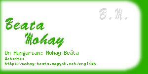 beata mohay business card