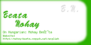 beata mohay business card